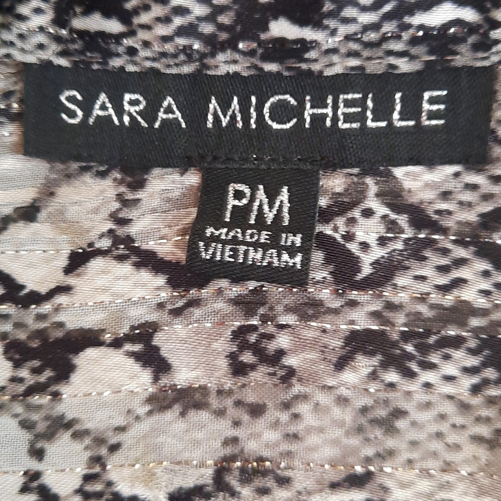 Sara Michelle Sparkly Sheer Blouse Sz PM - Picture 5 of 8
